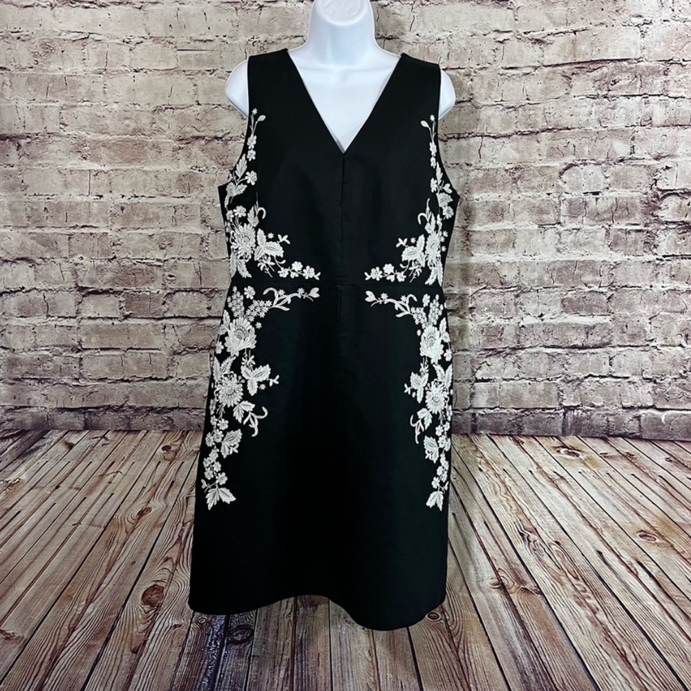 LOFT Floral Little Black Dress